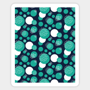 Circle Seamless Pattern in Shades of Blue 028#001 Sticker